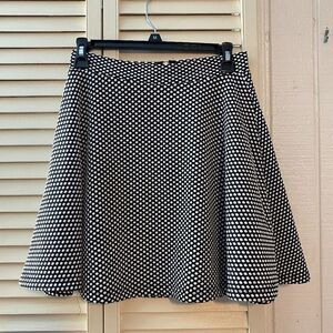 Buttons Black White.Poka Dot Mini Skirt